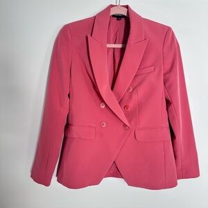 Express Peak Lapel Double Breasted Blazer - Coral - XS